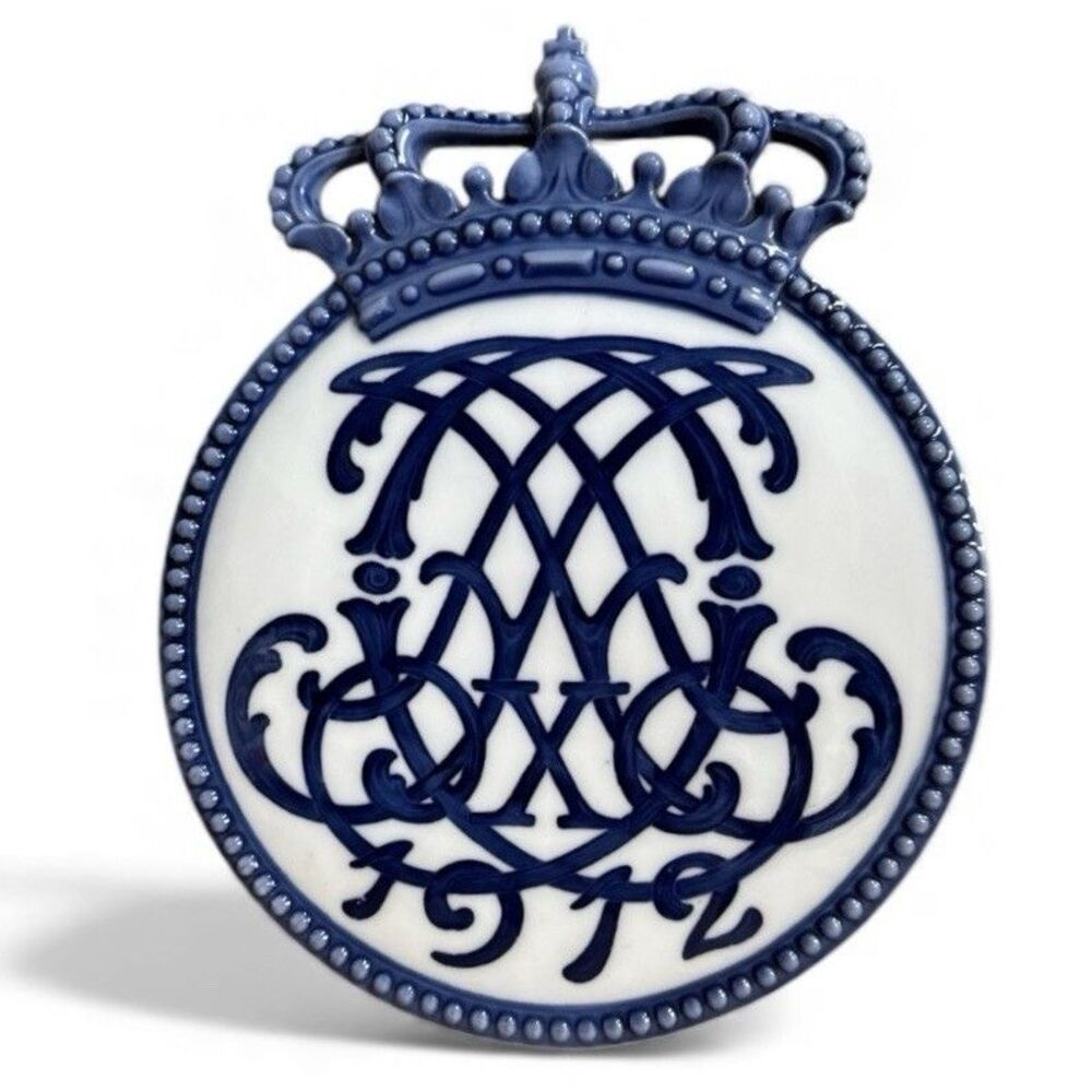 Royal Copenhagen Wall Plaque Commemorative  Coronation Plate Denmark Vintage